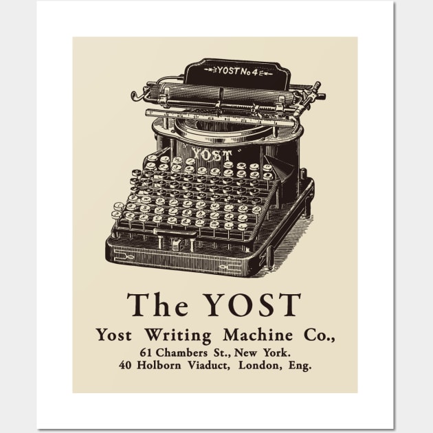 The YOST Typewriter Wall Art by BUNNY ROBBER GRPC